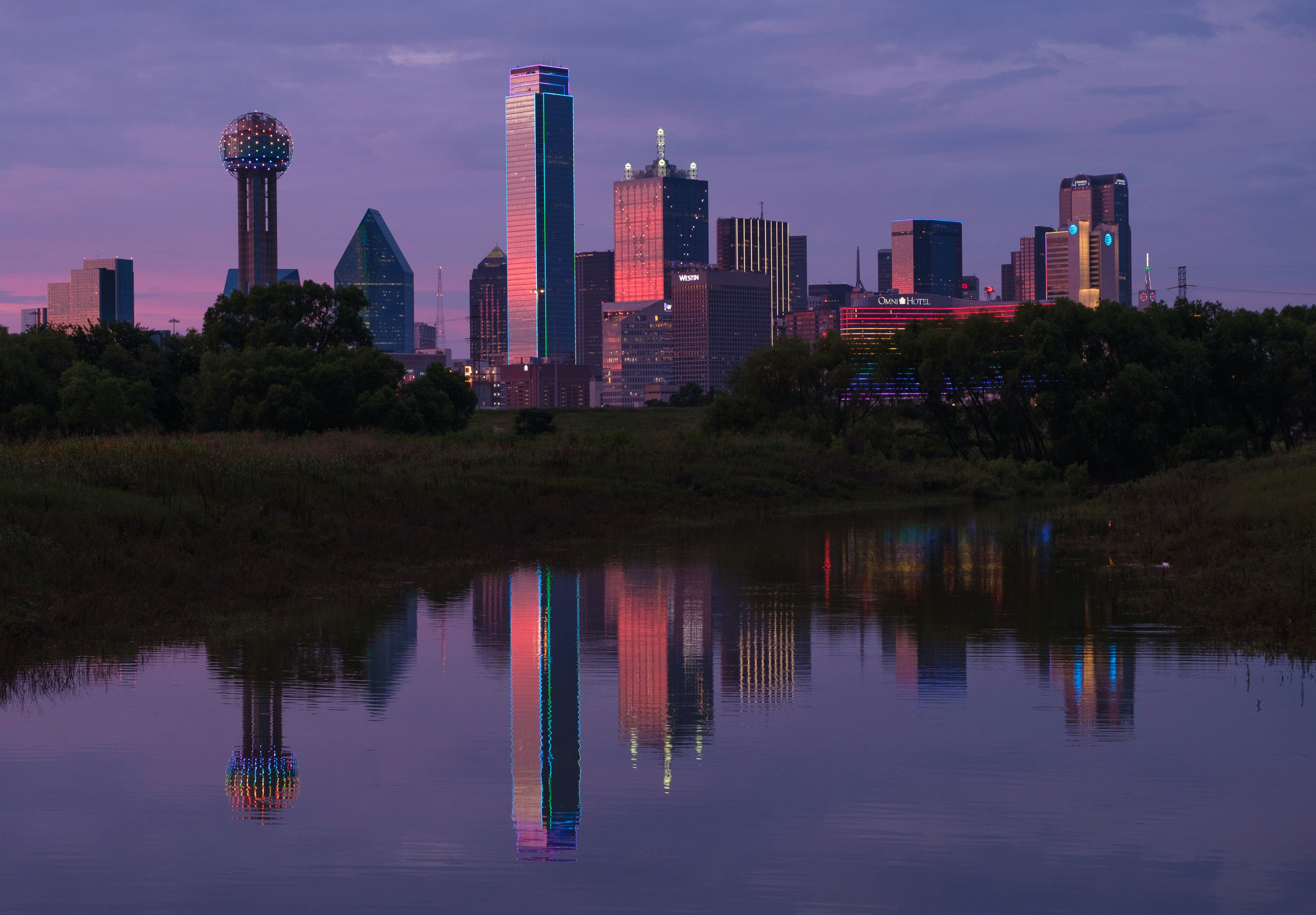 Dallas skyline and treatment facility